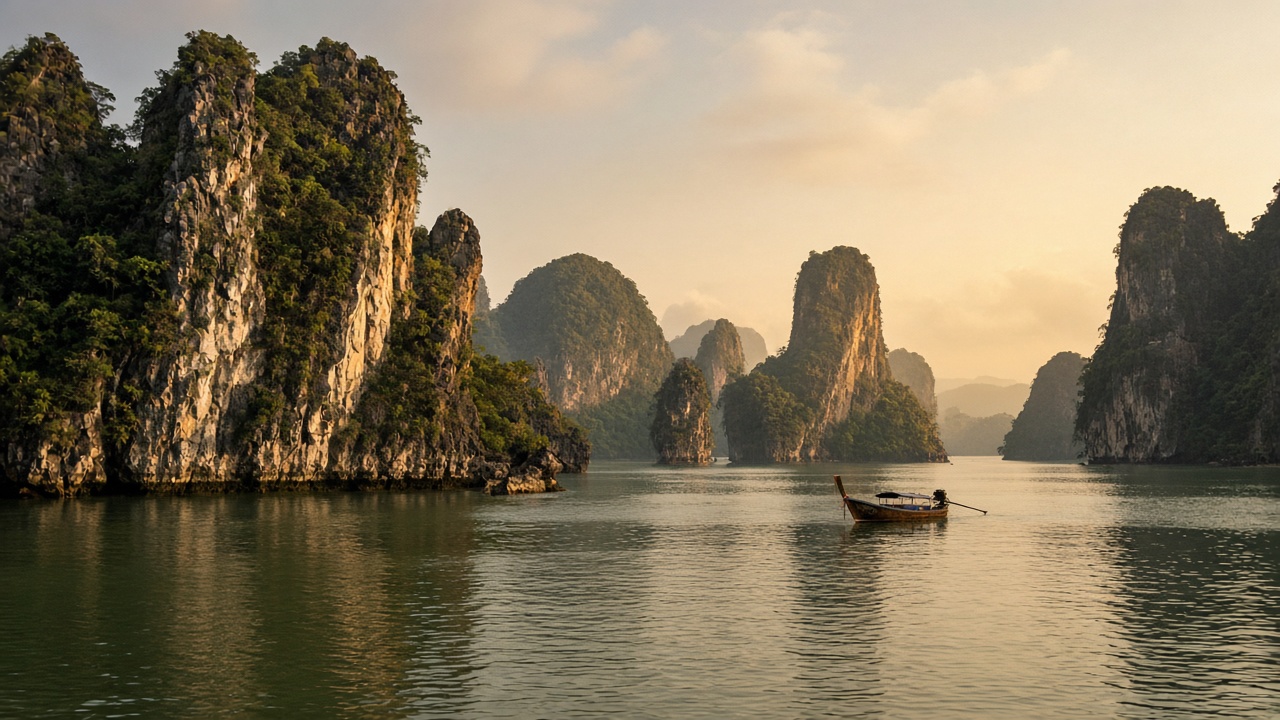 Limestone islands in Phang Nga Bay, Thailand